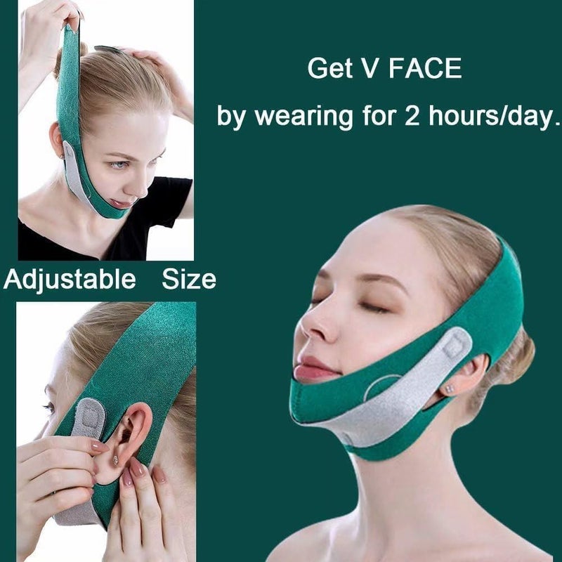 RONFILD Silicone V Face Mask Face Lift Up Belt Facial Slimming Bandage Mask Cheek,Chin,Neck Slimming Thin Belt Face Slim Lift Band Mask Double Chin Reducer for Women and Men Tightening Skin (V-Line Mask) (Multi) - Image 3