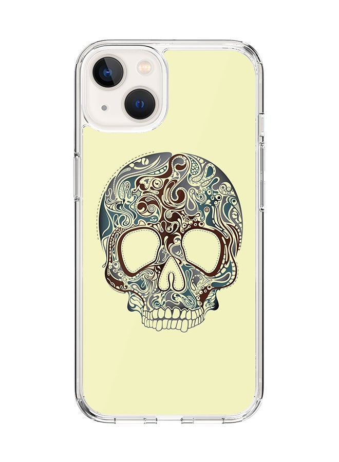 Stylizedd Classic Clear Case for Apple iPhone 14 Plus Case Hybrid Soft Cover Flexible Edges Anti Drop TPU PC Gel Thin Transparent Cover - Skully Tattoo Full Print