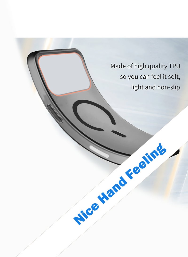 سيندي غطاء حالة أنيق لهاتف آبل آيفون 17 برو 5G 2025 سلسلة سندي هجين شفاف ماغسيف مع شحن مغناطيسي وحواف كاميرا مرتفعة - أسود - Image 3