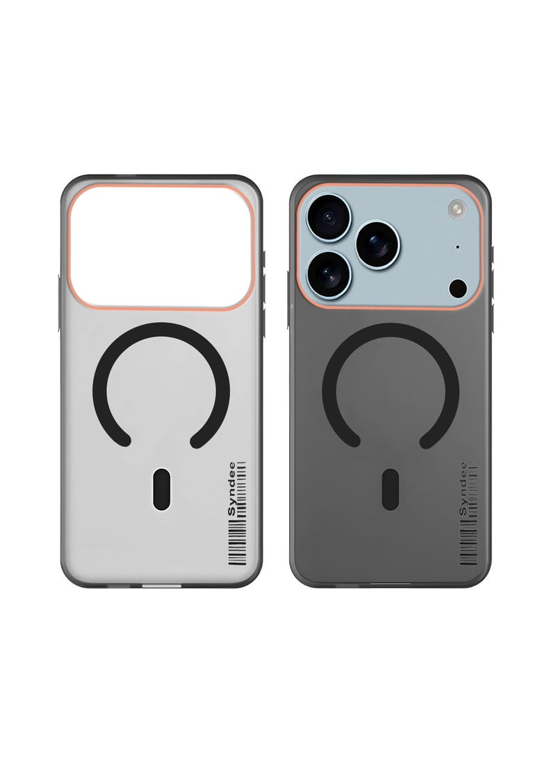 سيندي غطاء حالة أنيق لهاتف آبل آيفون 17 برو 5G 2025 سلسلة سندي هجين شفاف ماغسيف مع شحن مغناطيسي وحواف كاميرا مرتفعة - أسود - Image 2