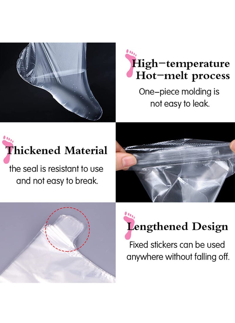 KHAJUL 100-Piece Clear Plastic Disposable Booties, Paraffin Bath Liners for Foot Pedicure Hot Spa Wax Treatment, Larger Thicker Thermal Therapy Feet Covers Bags Plastic Socks Liners 31*24*17  - Image 5