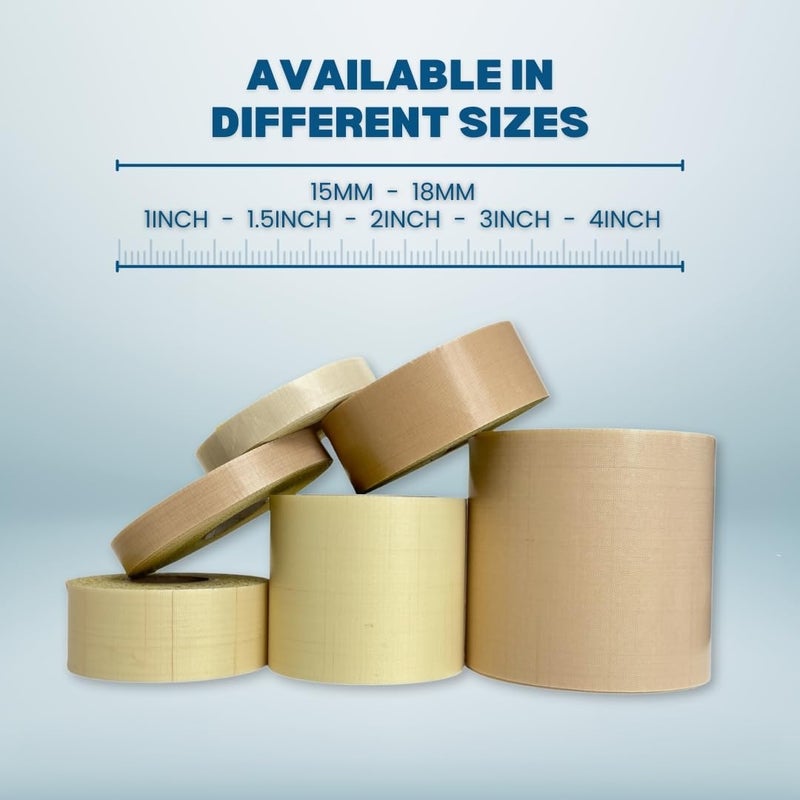 Smartpack Adhesive Teflon Tape Roll For Packaging of Sealing Machine Spare Parts | Adhesive Tape, Heating Tape, Heat Masking Tape, Industrial Coated Glass Tape | 1 Roll 3 INCH X 10M - Image 5