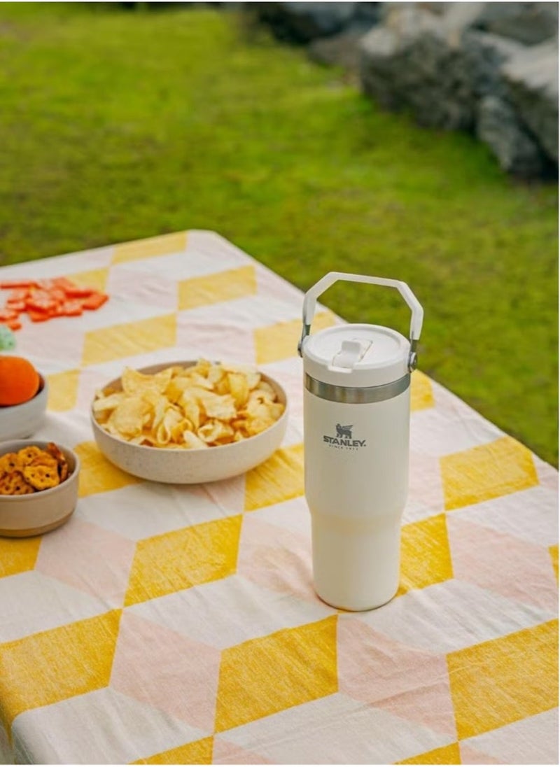 Stanley - IceFlow Stainless Steel Tumbler with Straw – 30oz Vacuum Insulated Water Bottle – Leak-Resistant Flip Straw for Home, Office, or Car – Keeps Drinks Cold for 12 Hours or Iced for 2 Days – Reusable, BPA-Free, Cream - Image 1