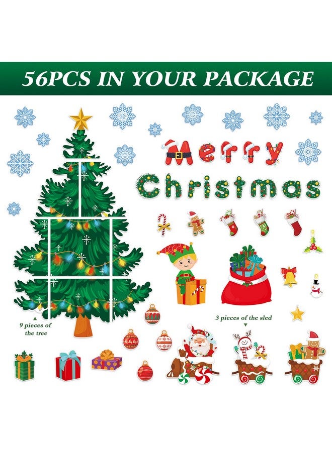 Konsait Christmas Bulletin Board Decorations, 56Pcs Christmas Classroom Bulletin Board Decorations, Christmas Tree Bulletin Board Decor Christmas Cutouts For Classroom Home Office Wall - Image 3
