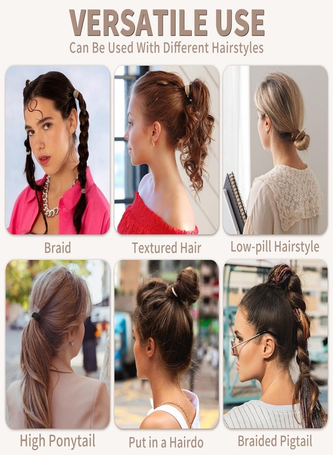 Mia Klein Neutral Hair Ties 50 Pcs Extra Thick 5CM Seamless Hair Elastics for Thick Hair Women, Bulk Soft No Damage Ponytail Holders, No Slip Hair Bands for All Hair Types - Image 5