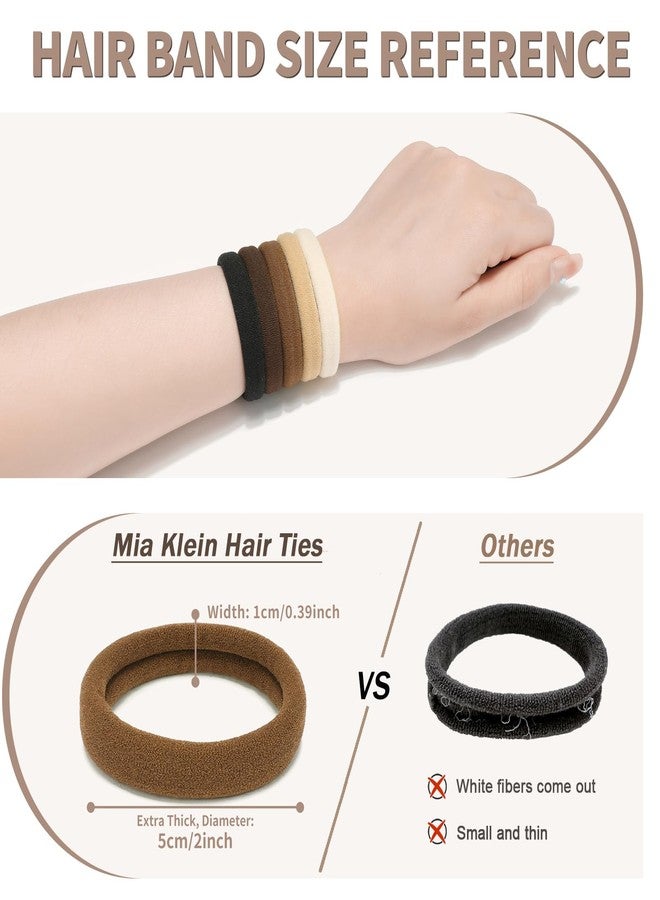 Mia Klein Neutral Hair Ties 50 Pcs Extra Thick 5CM Seamless Hair Elastics for Thick Hair Women, Bulk Soft No Damage Ponytail Holders, No Slip Hair Bands for All Hair Types - Image 2