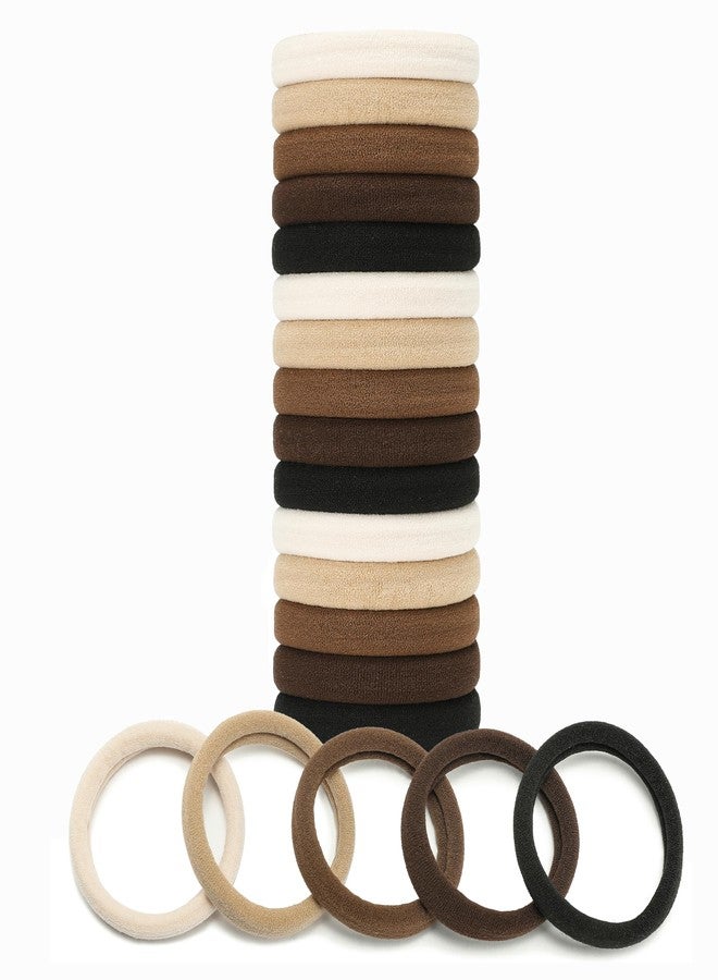 Mia Klein Neutral Hair Ties 50 Pcs Extra Thick 5CM Seamless Hair Elastics for Thick Hair Women, Bulk Soft No Damage Ponytail Holders, No Slip Hair Bands for All Hair Types - Image 1