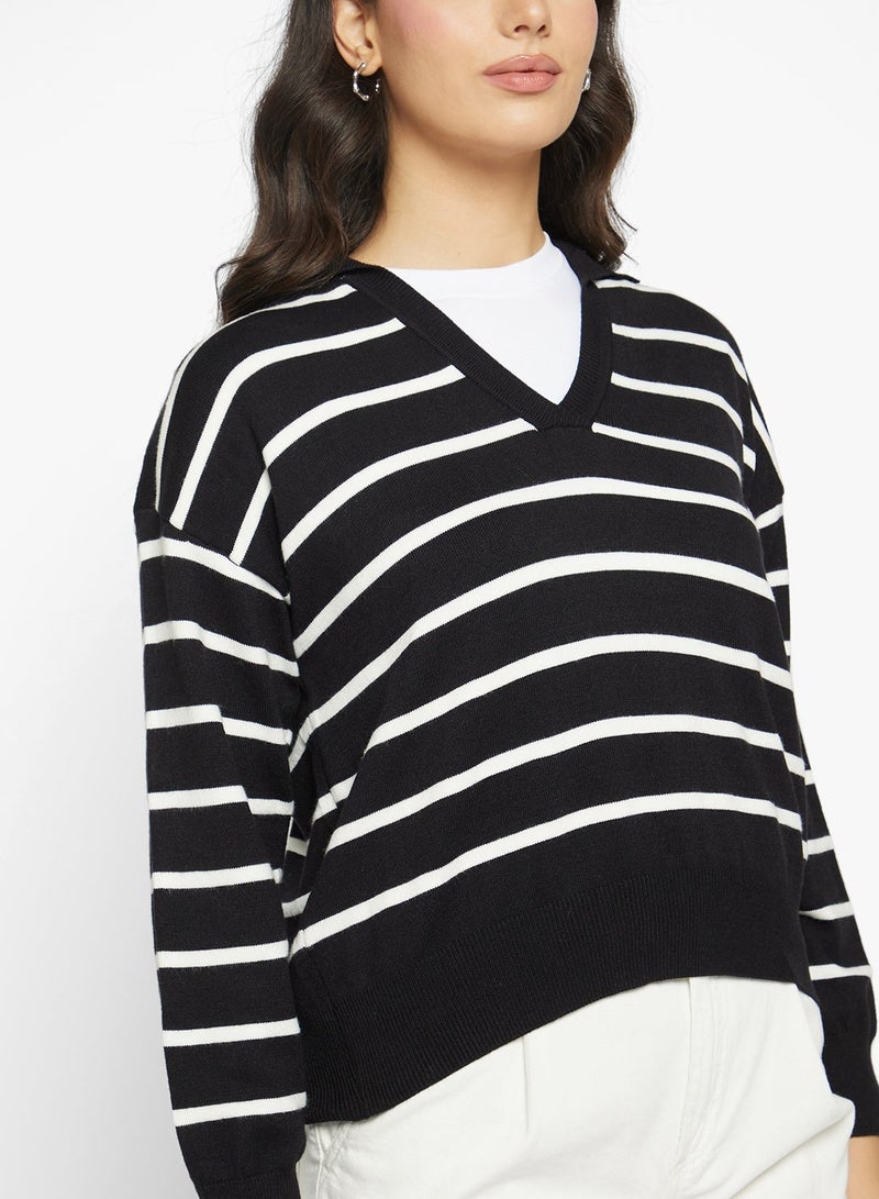 Ginger Polo Neck Stripe Jumper - Image 4