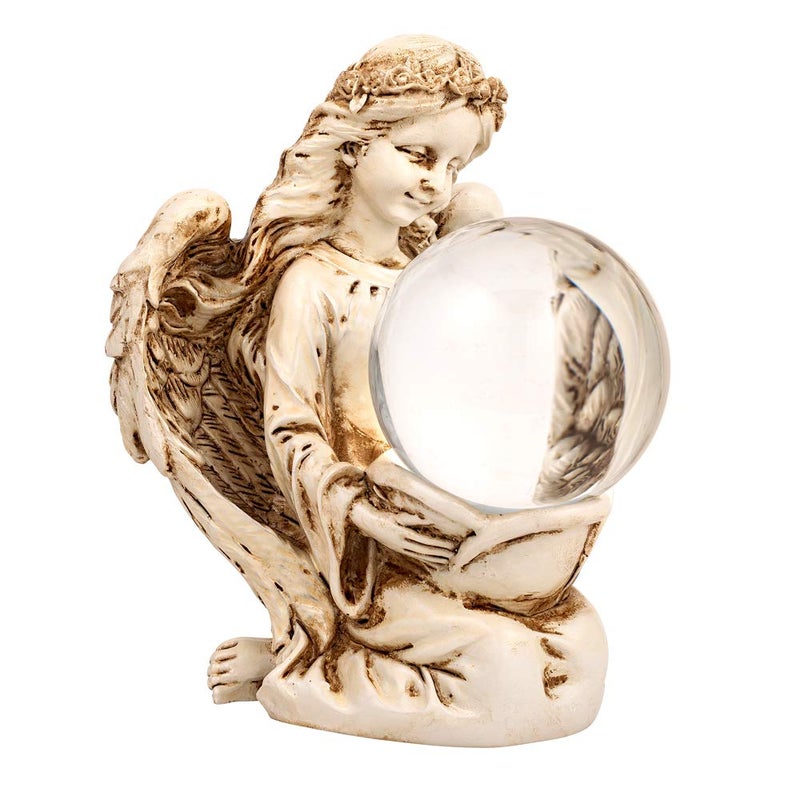 Amlong Crystal Amlong Crystal Angel Statue Figurine and 25 Diameter Clear Crystal Ball with Gift Box 