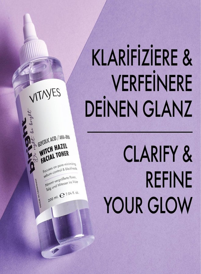 Vitayes b!right Witch Hazel Face Tonic: AHA, BHA & Glycolic Acid - Pore Reducing & Deep Cleansing - Premium Skin Care Essence for Radiant Beauty - Image 3