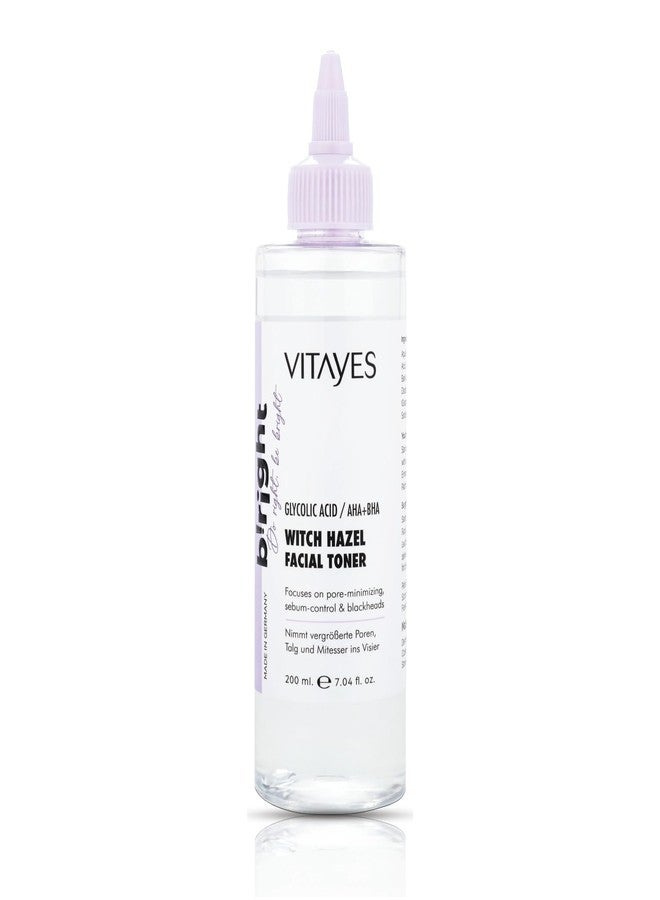Vitayes b!right Witch Hazel Face Tonic: AHA, BHA & Glycolic Acid - Pore Reducing & Deep Cleansing - Premium Skin Care Essence for Radiant Beauty - Image 1