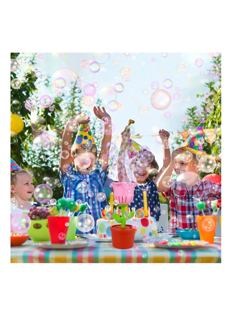 SYOSI Flower Bubble Machine, Kids Bubble Maker Automatic Bubble Toy Fireworks Bubble Machine Bubble Machine With Lights Garden Bubble Machine Bubble Activity Toy Bubble Blower for Wedding Parties - Image 4