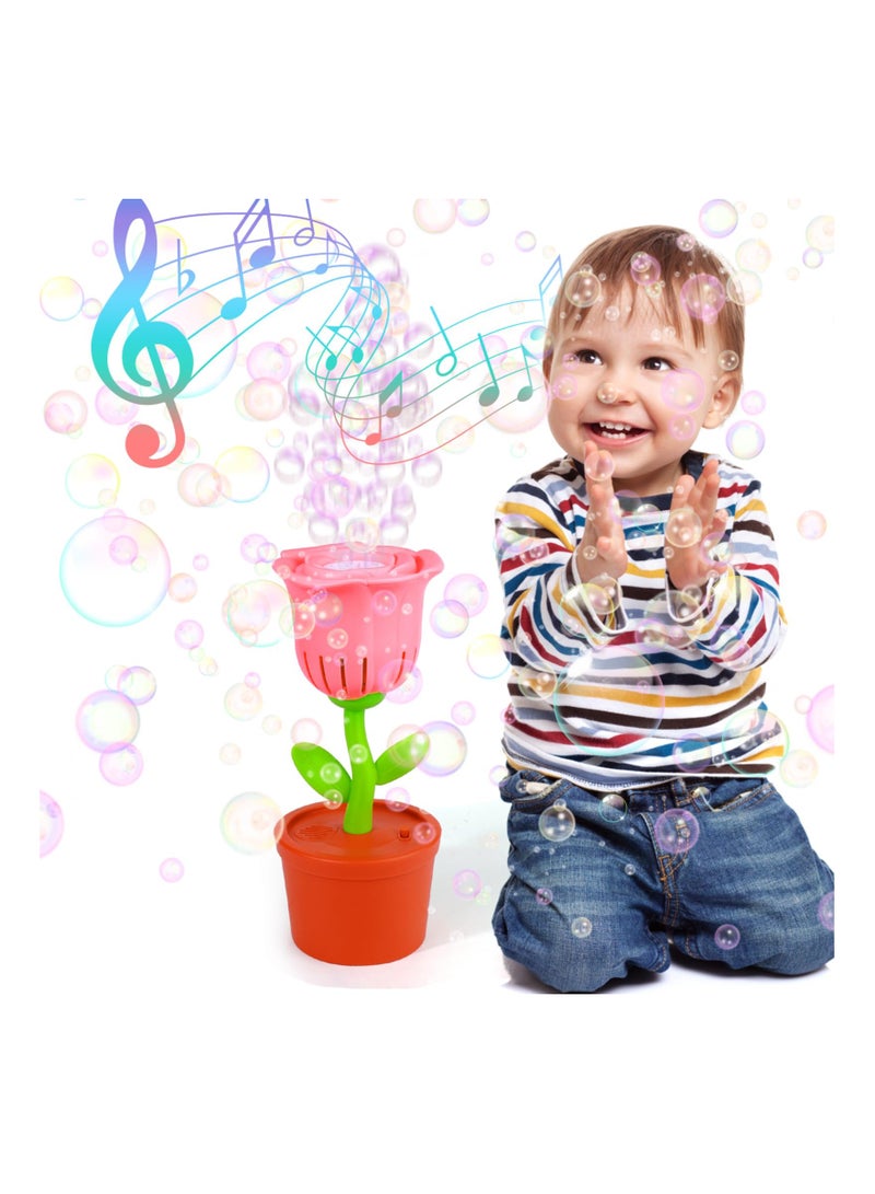 SYOSI Flower Bubble Machine, Kids Bubble Maker Automatic Bubble Toy Fireworks Bubble Machine Bubble Machine With Lights Garden Bubble Machine Bubble Activity Toy Bubble Blower for Wedding Parties - Image 1