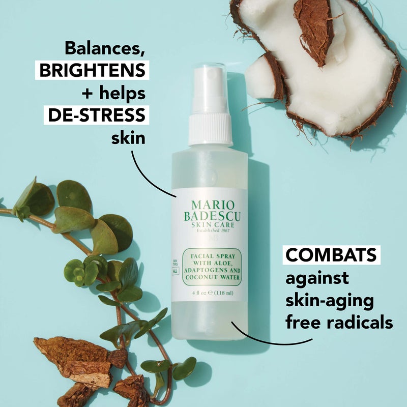Mario Badescu Setting Facial Spray Mist with Aloe & Coconut Water, Refreshing and Hydrating Makeup Spray, Alcohol Free, Fragrance Free, Dye & Sulfate Free - Image 4