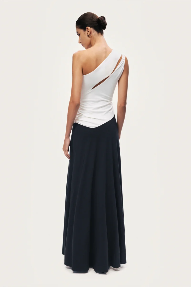 Nocturne  One-Shoulder Contrast Maxi Dress for Women | Best Price UAE