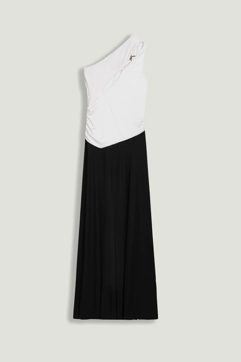 Nocturne  One-Shoulder Contrast Maxi Dress for Women | Best Price UAE