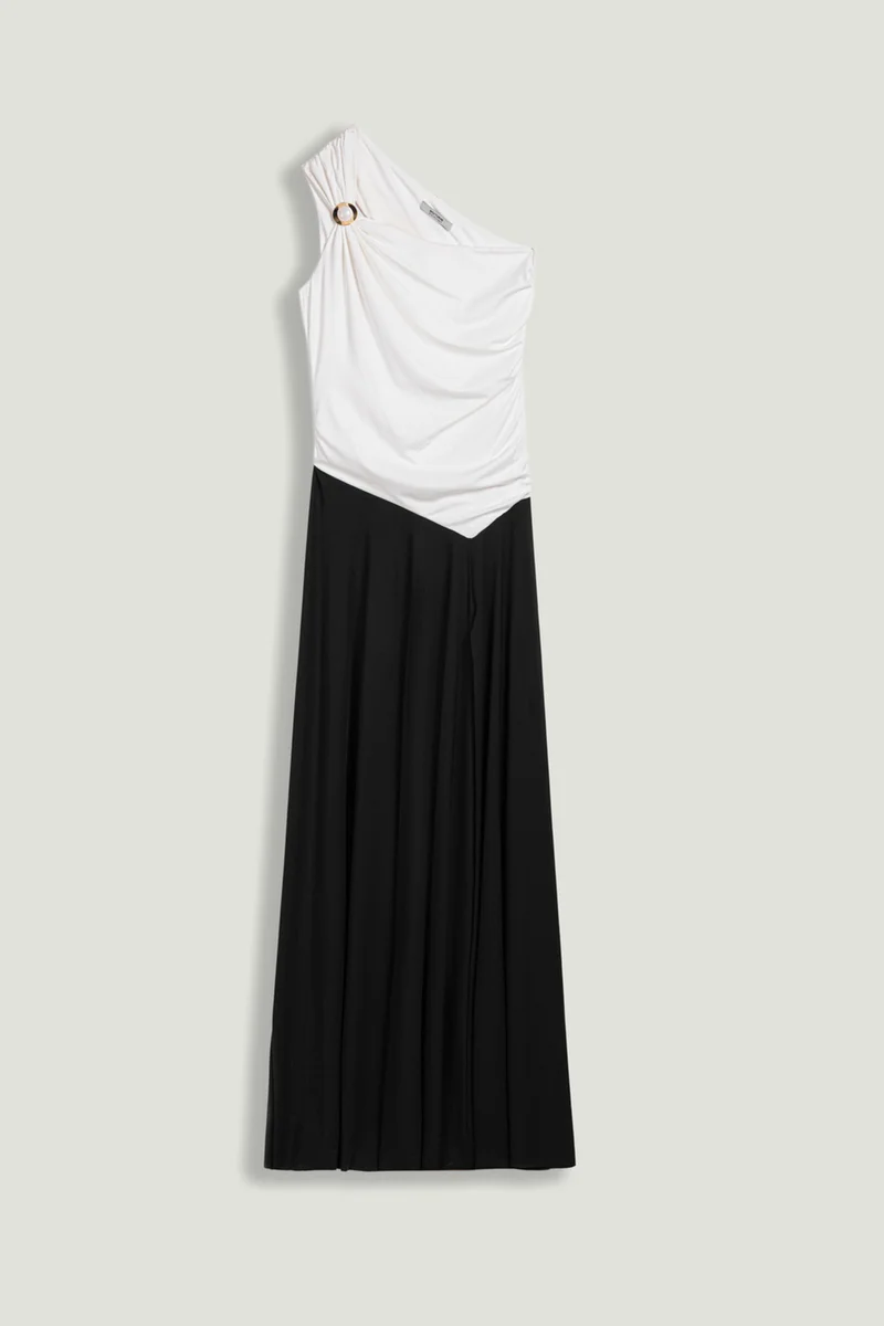 Nocturne  One-Shoulder Contrast Maxi Dress for Women | Best Price UAE