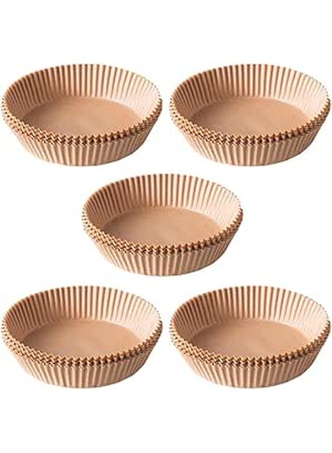 50 Pcs 8 Inch Air Fryer Paper Liners Non Stick Heat Resistant Oil Proof Parchment Baking Mats - Image 1