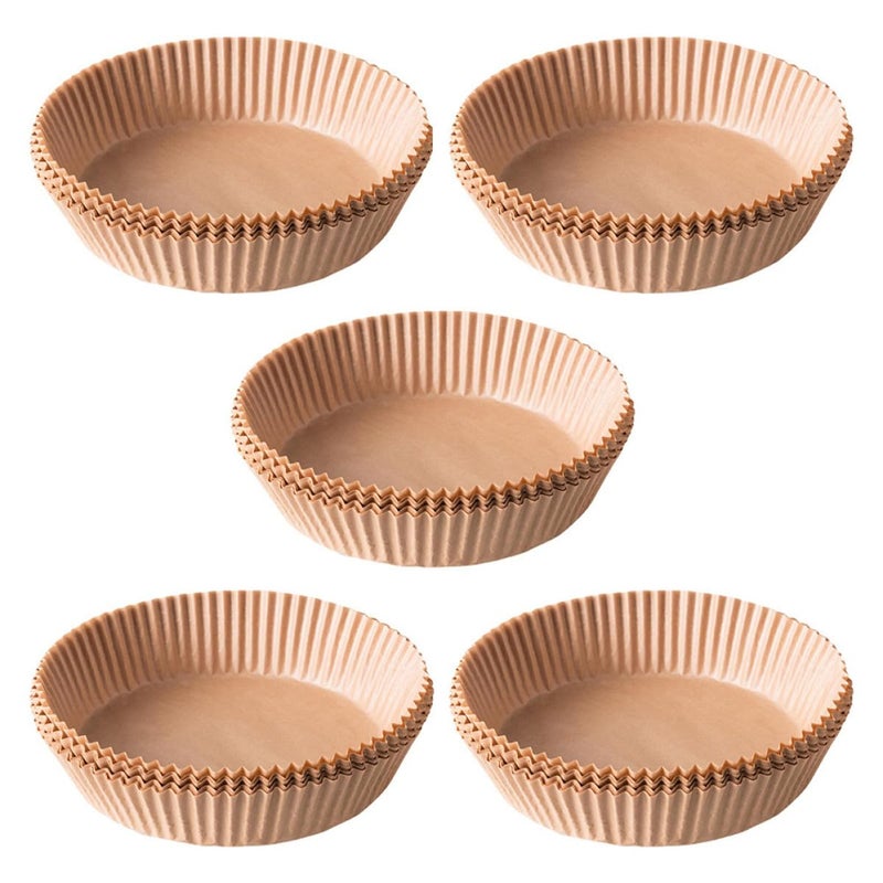 50 Pcs 8 Inch Air Fryer Paper Liners Non Stick Heat Resistant Oil Proof Parchment Baking Mats - Image 2