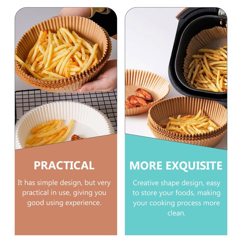 50 Pcs 8 Inch Air Fryer Paper Liners Non Stick Heat Resistant Oil Proof Parchment Baking Mats - Image 4