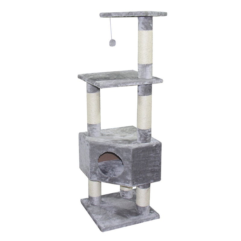 Europet Bernina Loonaa Classic Cat Scratching Post - Light Grey 40x40x135cm