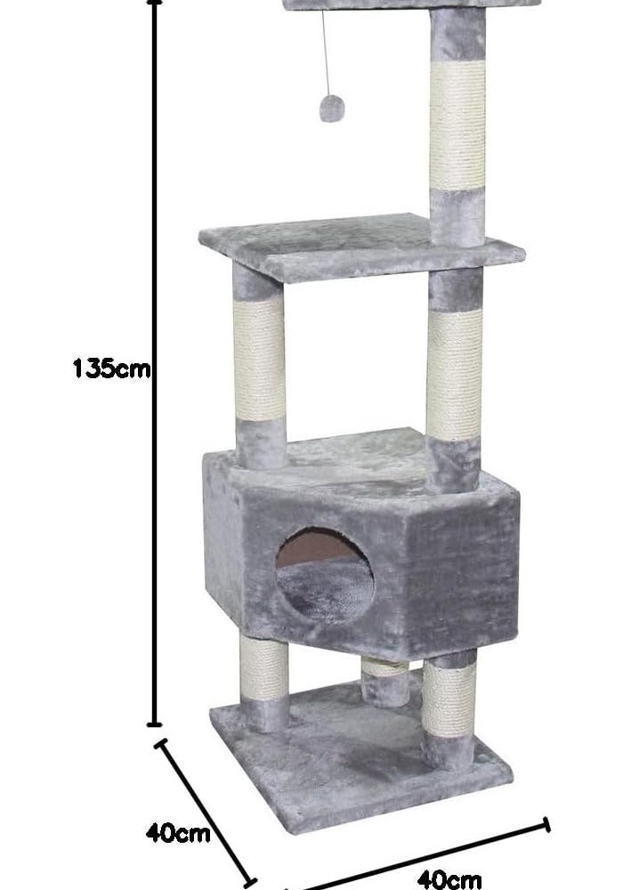 EBI Europet Bernina Loonaa Classic Cat Scratching Post - Light Grey 40x40x135cm - Image 2