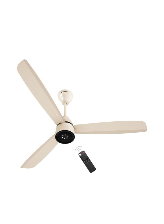 atomberg Renesa Enzel 1200mm BLDC Ceiling Fan with Remote Control | BEE 5 star Rated Energy Efficient Ceiling Fan | High Air Delivery with LED Indicators| 3 Year Warranty (Seasand Ivory) - Image 1