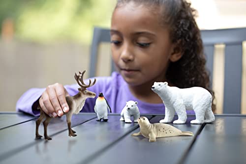 Schleich Wild Life 5PC Arctic Animal Toy Bundle with Penguin Reindeer Seal Polar Bears Animal Figurine Starter Set for Snow Safari Imaginative Play Educational Toys for Kids Ages 3 77421 - Image 3