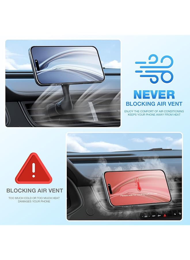 KASTWAVE Magnetic Phone Holder For Car - Super Strong Magnetic Force, 360 Degree Rotation, Stable And Easy Installation - Compatible With Magsafe Iphone And Android Phones - Image 5