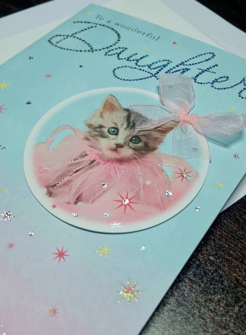 Very special birthday greeting card with cute cat, with envelope exclusively designed, 21* 13 cm - Image 2