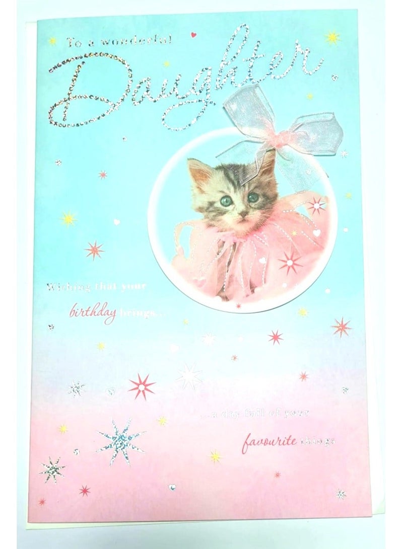 Very special birthday greeting card with cute cat, with envelope exclusively designed, 21* 13 cm - Image 1