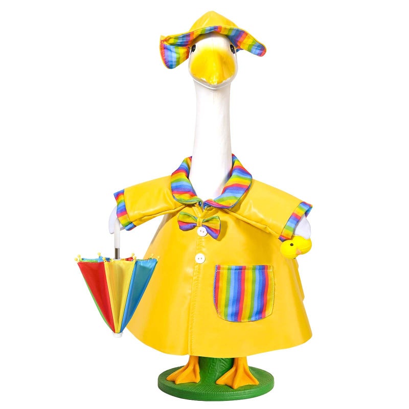 JcHrmers GANSHAYA Raincoat Goose Porch Outfit 23" Cement Goose Outfit for Outdoor Lawn Garden Yard Patio Statue Art Decor - Image 1