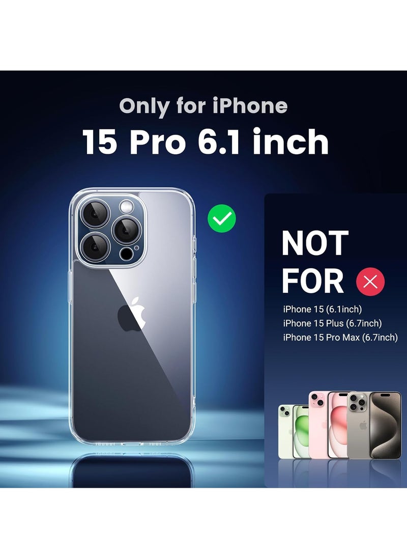 Generic - Case for iPhone 15 Pro 6.1-Inch, Soft TPU Transparent Slim Protective Phone Cover with Shock-Absorption, Support Wireless Charging (Clear) - Image 1