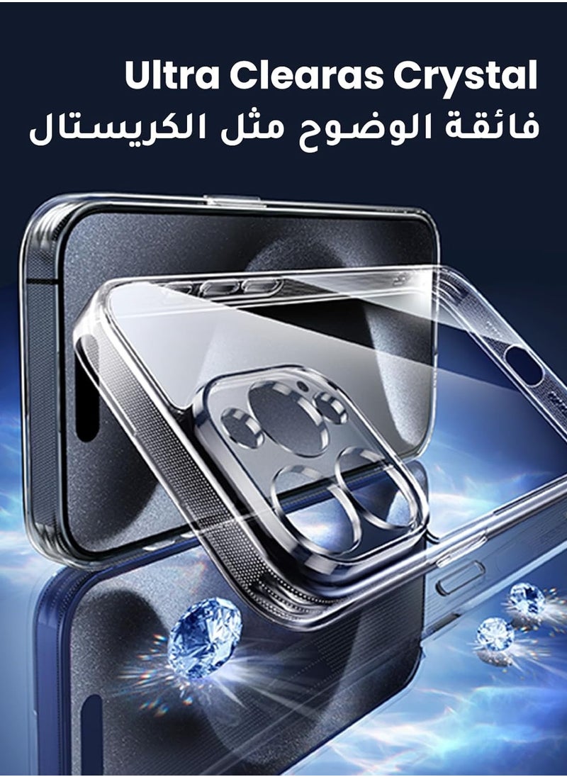 Generic - Case for iPhone 15 Pro 6.1-Inch, Soft TPU Transparent Slim Protective Phone Cover with Shock-Absorption, Support Wireless Charging (Clear) - Image 1