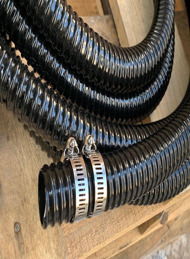 خرطوم تصريف مضخة حوض البركة مقاس 1.5 بوصة، خرطوم مياه مموج، أنبوب PVC أسود بطول 10 أقدام - Image 4