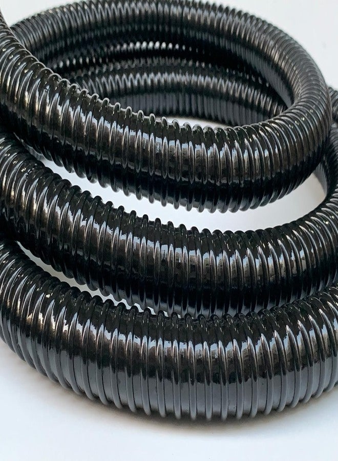 خرطوم تصريف مضخة حوض البركة مقاس 1.5 بوصة، خرطوم مياه مموج، أنبوب PVC أسود بطول 10 أقدام - Image 2