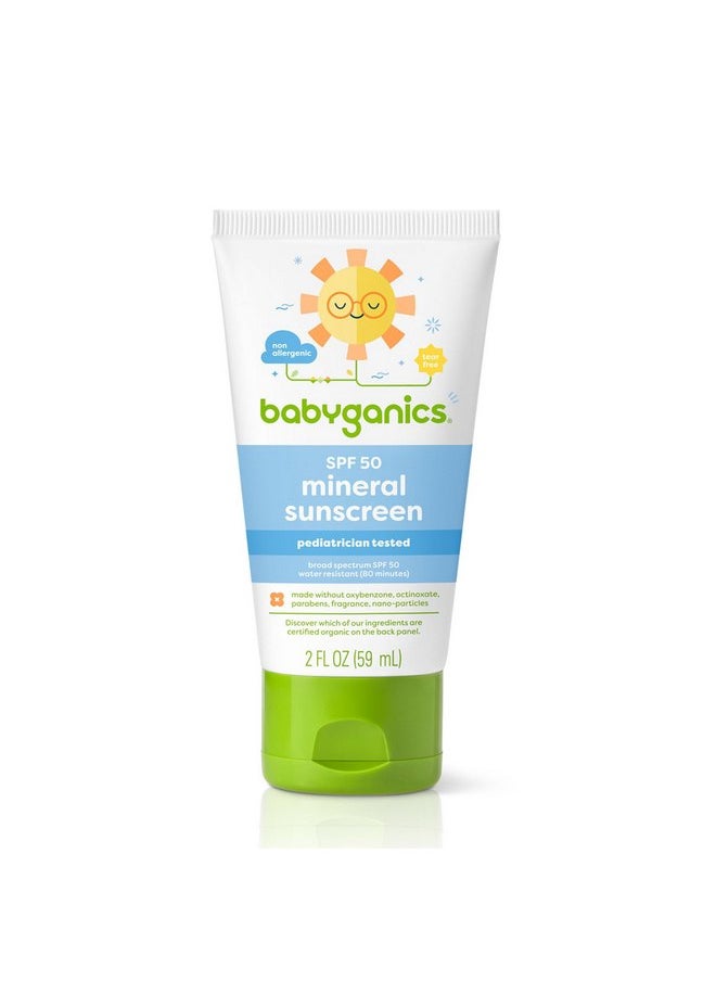 Babyganics - Babyganics SPF 50 Mineral-Based Baby Sunscreen Lotion, 2 Ounce - Image 1