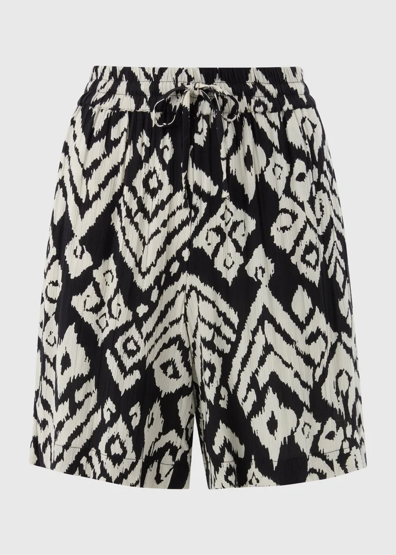 Matalan Black Mono Crinkle Shorts