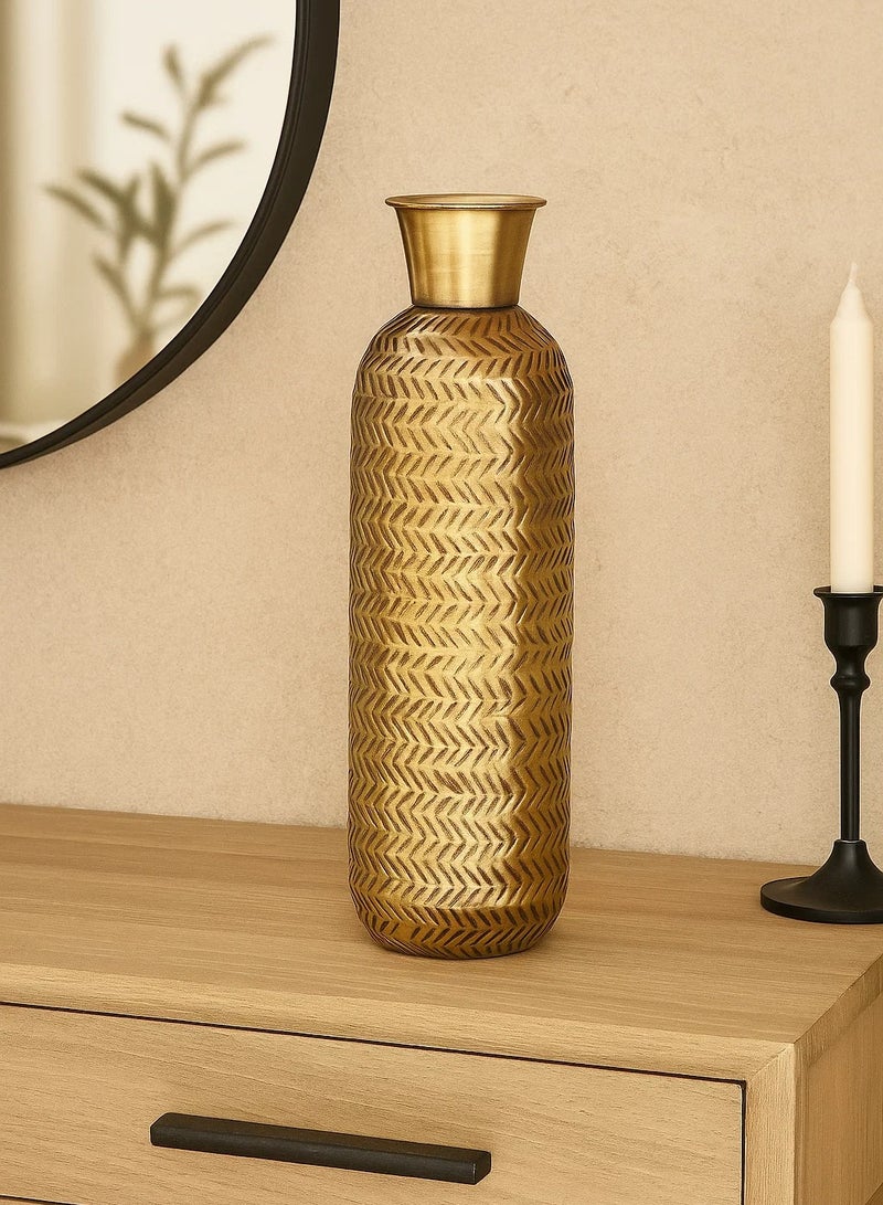 لوفت مزهرية من الحديد، عمق 15 × ارتفاع 45 سم، ذهبي، معدن-189197 - Image 1