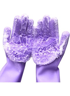 MOMENT Silicone Dishwashing Gloves For Washing Dishes - Reusable Rubber Gloves For Cleaning The Home Dish Gloves For Dish Wash Pet Care Car Washing - Kitchen Cleaning Scrubber [1 Pair : Random Color]  - Image 1