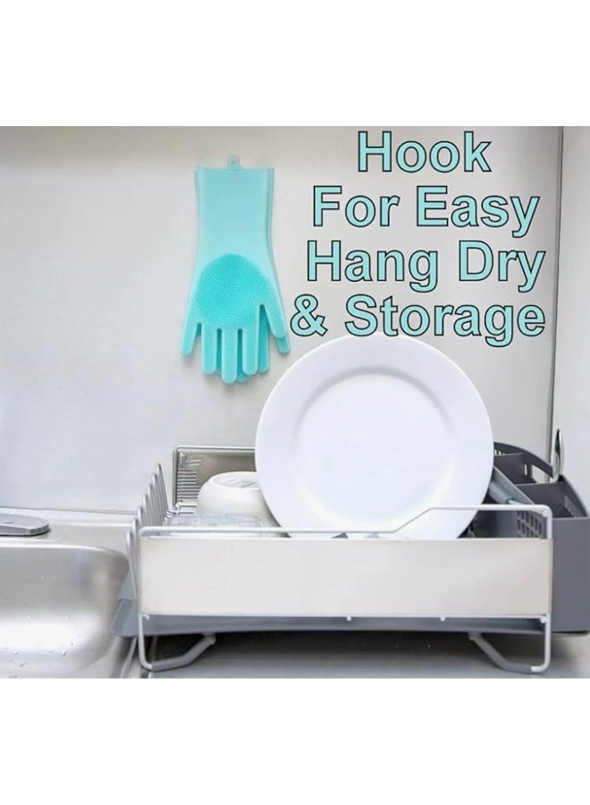 MOMENT Silicone Dishwashing Gloves For Washing Dishes - Reusable Rubber Gloves For Cleaning The Home Dish Gloves For Dish Wash Pet Care Car Washing - Kitchen Cleaning Scrubber [1 Pair : Random Color] - Image 4