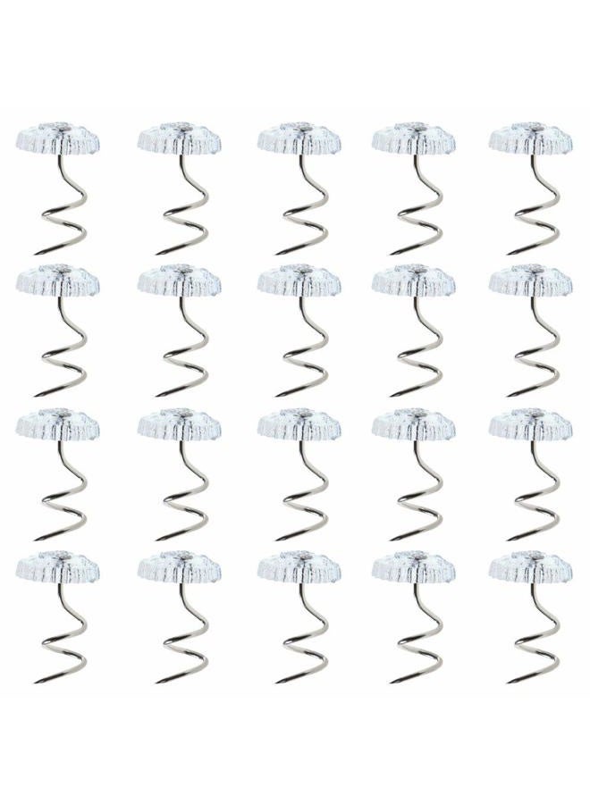 TOPYHL 50 Pcs Clear Heads Twist Pins for Upholstery, Holds Slipcovers/Bedskirts/Drapes and Other Fabric and Materials Securely in Place, Bed Skirt Pins for Sewing and Home Decor  - Image 1