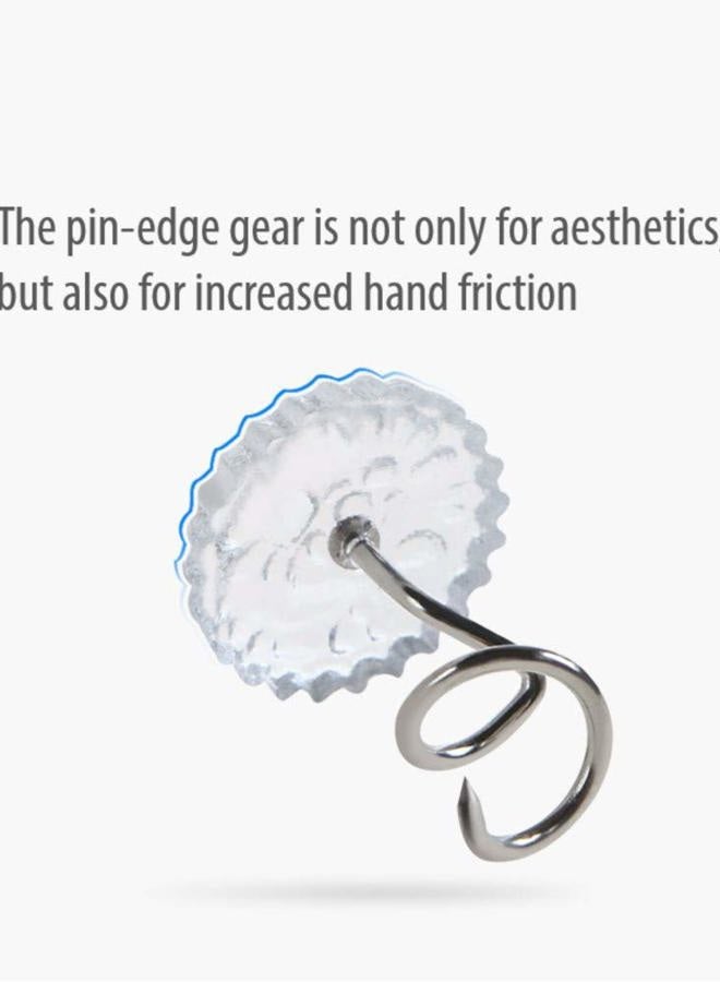 TOPYHL 50 Pcs Clear Heads Twist Pins for Upholstery, Holds Slipcovers/Bedskirts/Drapes and Other Fabric and Materials Securely in Place, Bed Skirt Pins for Sewing and Home Decor  - Image 2