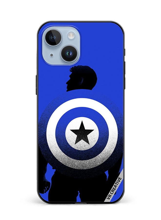VR CREATIVE Protective Case Cover For Apple iPhone 15 Plus Captain America Blue Design Multicolour - Image 1