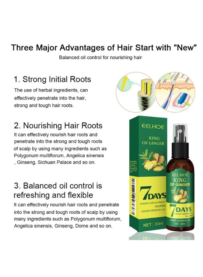 EELHOE Ginger Hair Spray Strong Hair Care Massage Scalp Soft Hair Care Spray - Image 3