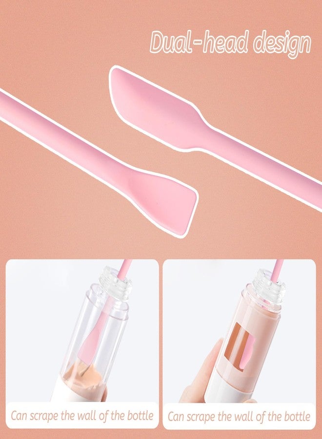 LuckyOpt Makeup Mixing Palette Spatula Set, 2PCS Mini Acrylic Makeup Palette & 2PCS Silicone Skincare Spatula, Cream Foundation Palette for Mixing & Save Cosmetics (Blue,Circle+Butterfly) - Image 3