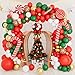 AobkDeco Christmas Balloon Garland Arch Kit with Red White Golden Dark Green Balloons Candy Foil Balloons Candy Cane Gold Sequins Confetti Transparent Balloon for Christmas Party Decorations - Image 3