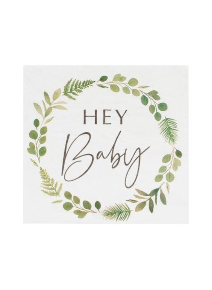 Ginger Ray Hey Baby Botanical Napkins