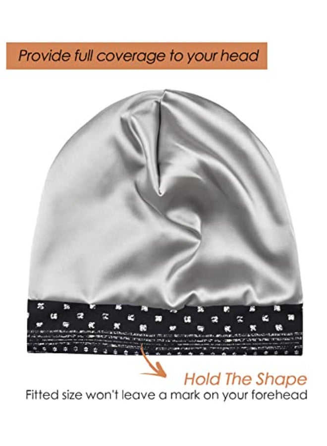 FocusCare Womens Tam Hat Beanie Satin Lined Slouchy Sleep Cap Black Sky - Image 4