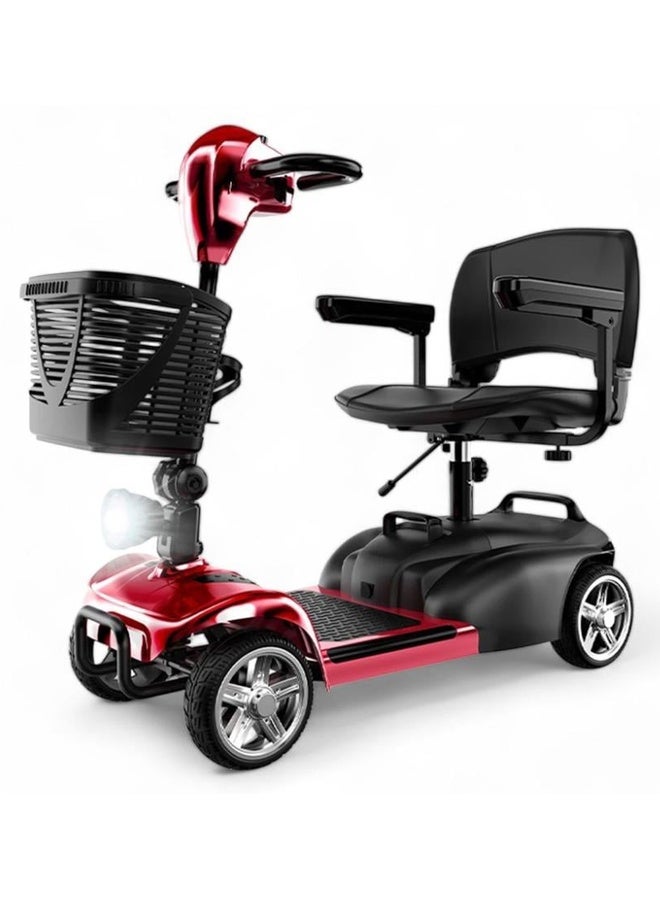 سكوتر للكبار كهربائي بأربع عجلات وكرسي دوار مع مسند ذراع